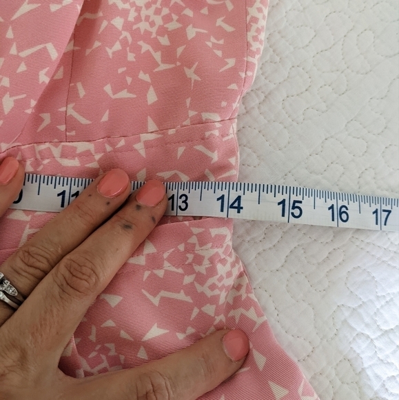 SHOSHANNA Pink Silk Blend Retro Midi Dress 4 50s Mod Twee Fit & Flare - Picture 9 of 11